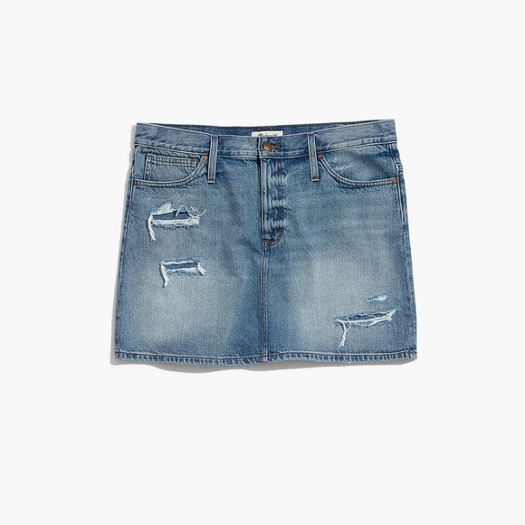 Madewell Jean Skirt - Distressed Denim NWT - Picture 8 of 8